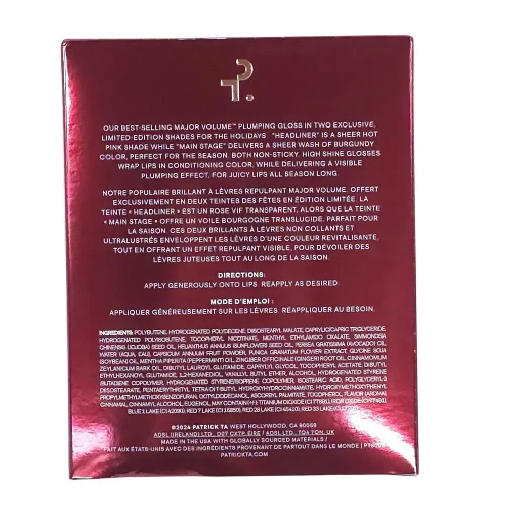 Patrick Ta Major Volume Plumping Lip Gloss Duo in Headliner & Main Stage